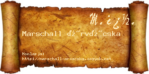 Marschall Árvácska névjegykártya